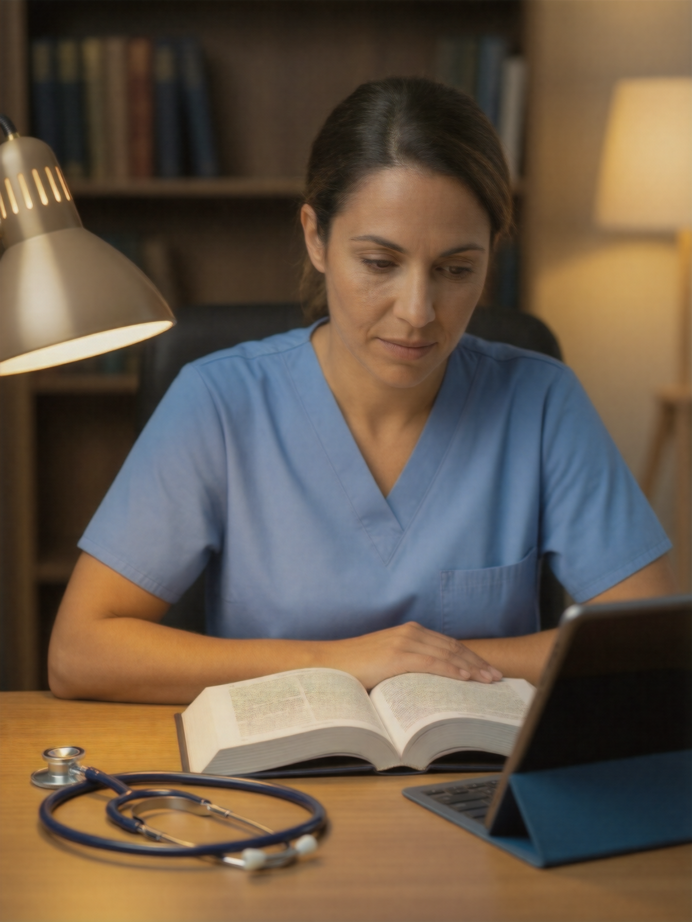 Nurse studying